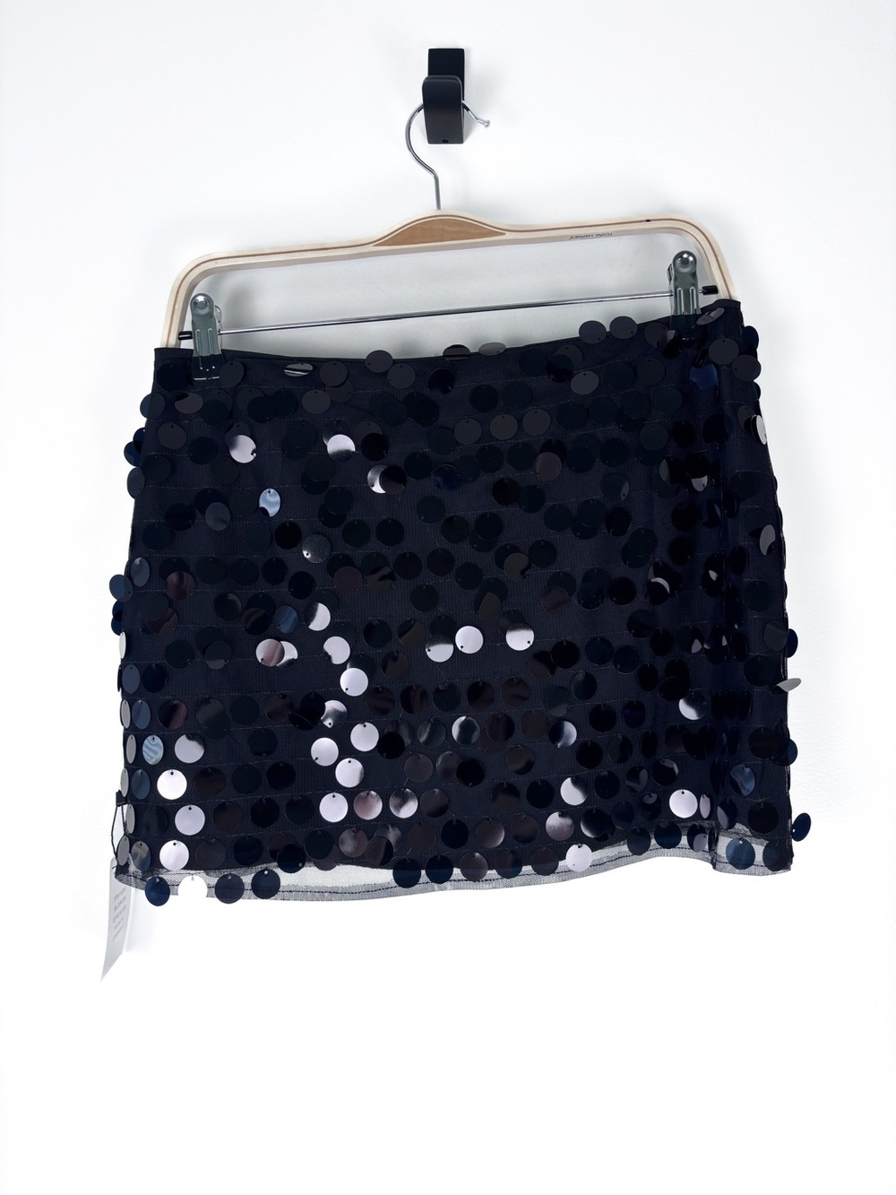 Superdown Revolve Black Bebe Sequined Party Club Slit Mini Skirt Size XS NWT - Picture 7 of 9